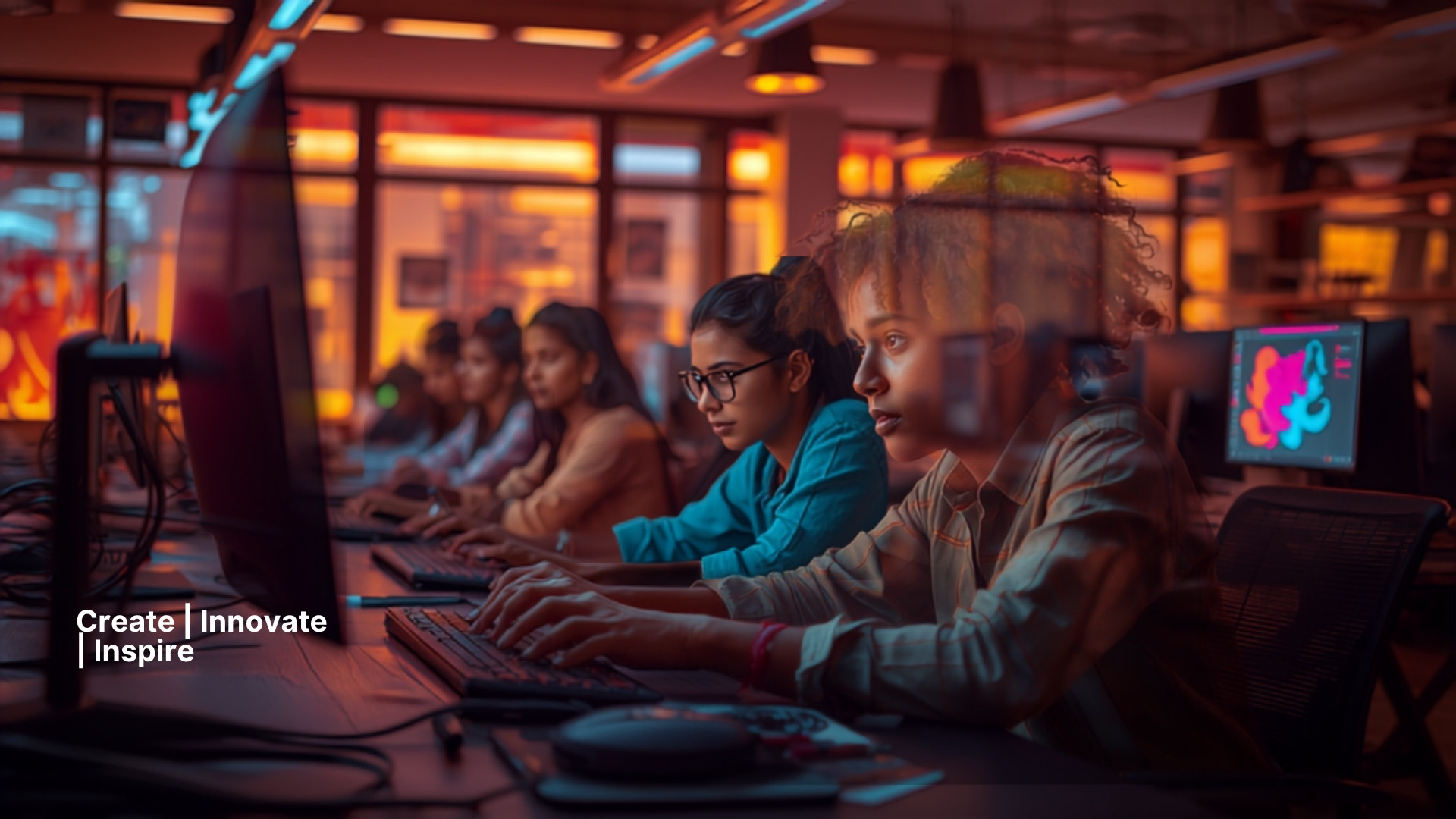 Students training at R-Tech Computer